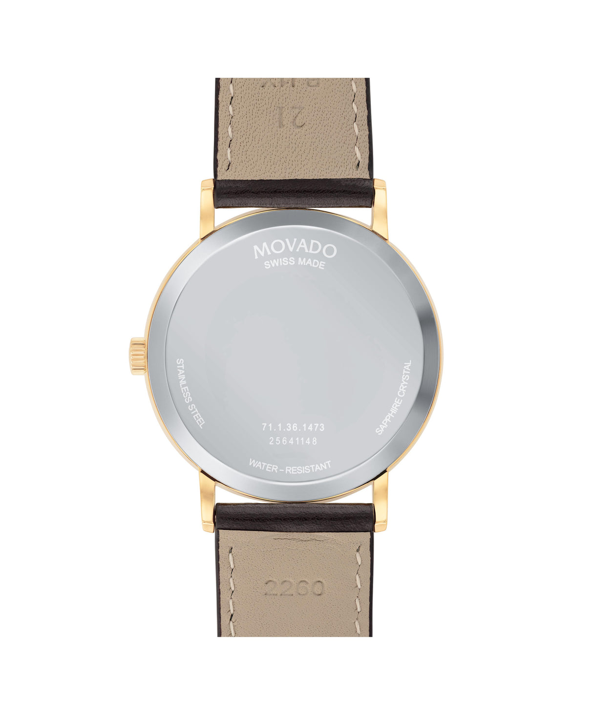 0607743 Reloj Movado Signature de hombre pulsera de cuero 40 mm