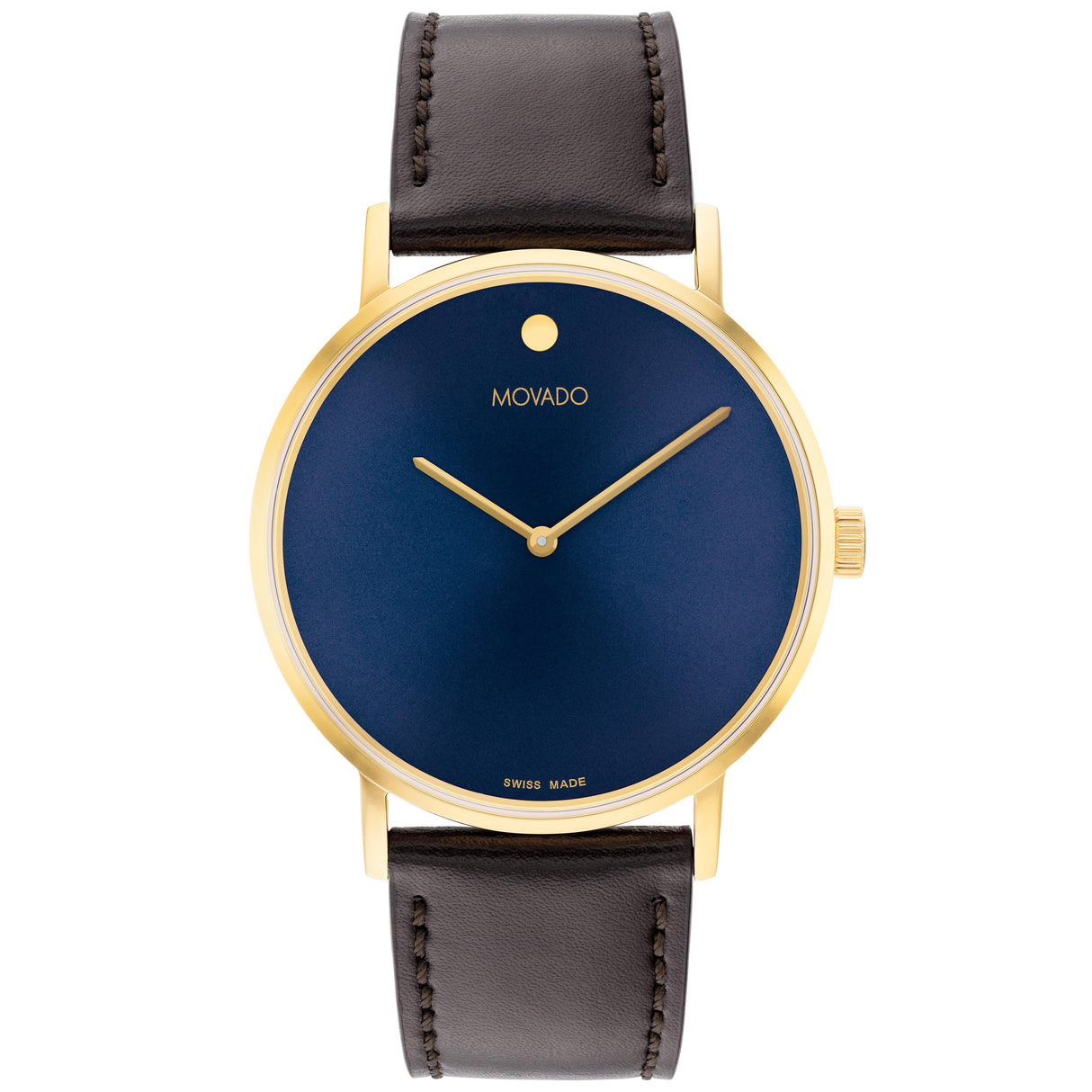 0607743 Reloj Movado Signature de hombre pulsera de cuero 40 mm