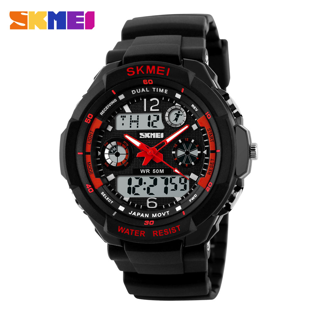 931 Reloj Skmei para Hombre Pulsera de Caucho Doble hora