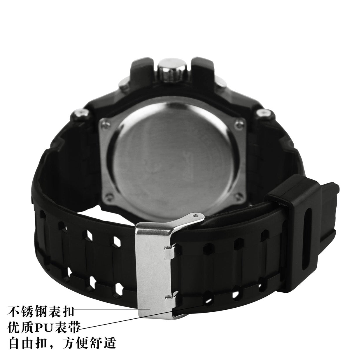 990 Reloj Skmei para Hombre Pulsera de Caucho Doble hora