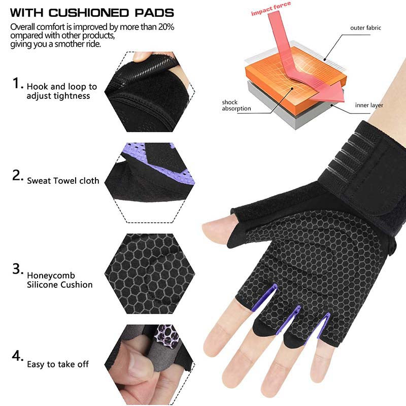 #1-2032 Guante de pesas guante de agarre para gimnasio diferentes tallas