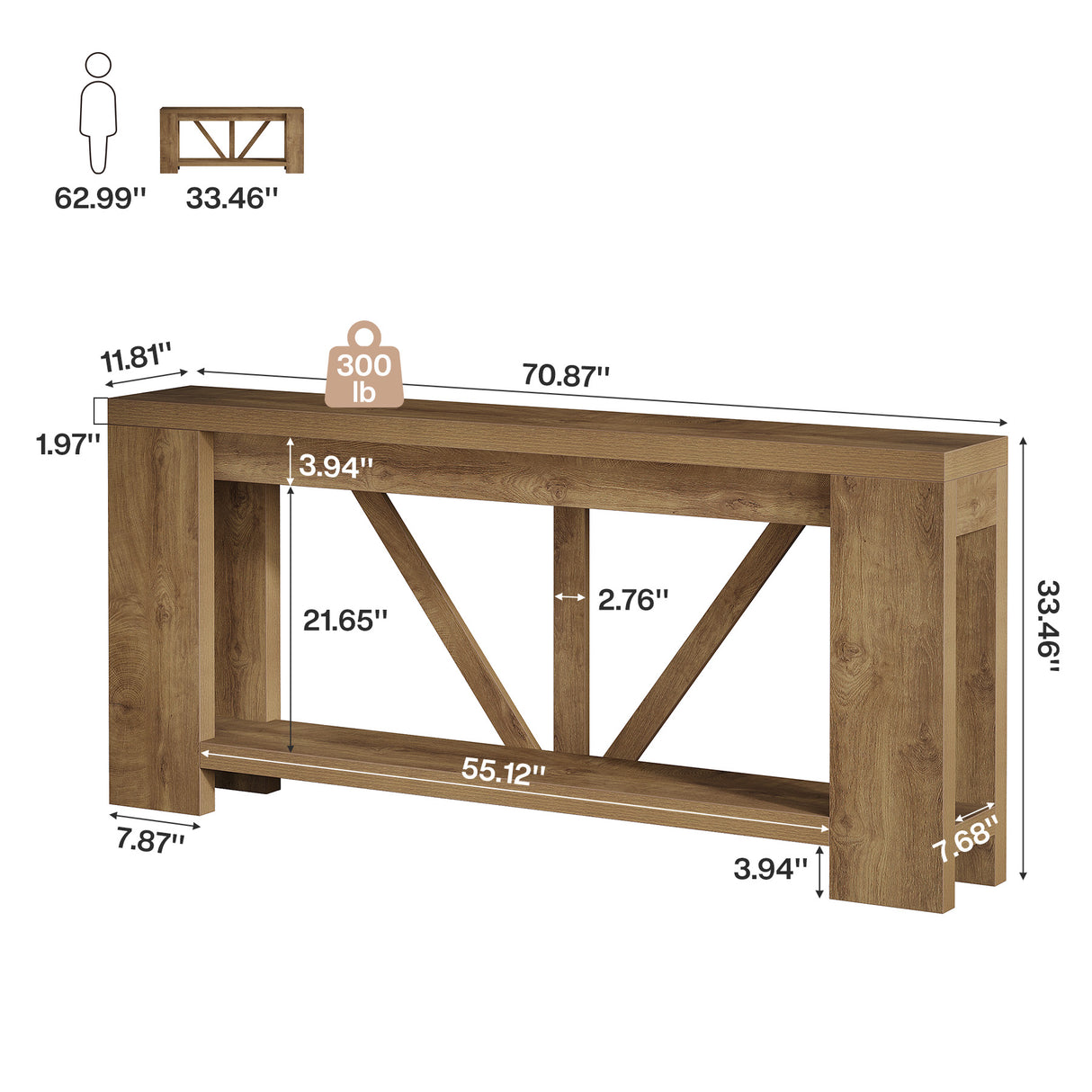 HOGA-F2212X Mesa de pared Tribesigns de madera