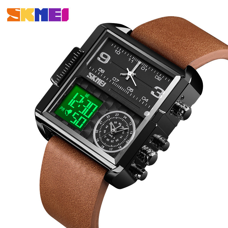 1584L Reloj Skmei para Hombre Pulsera de Caucho Doble hora