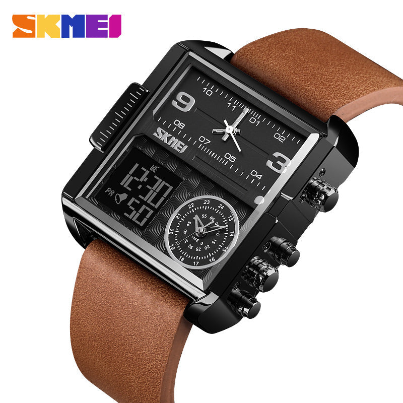 1584L Reloj Skmei para Hombre Pulsera de Caucho Doble hora