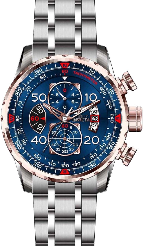 Invicta Aviator Reloj para Hombre Pulsera de Acero Inoxidable Metal Caballero 48 mm