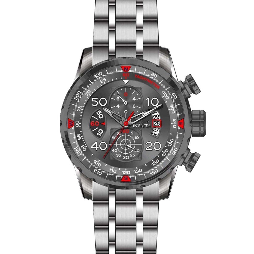 Invicta Aviator Reloj para Hombre Pulsera de Acero Inoxidable Metal Caballero 48 mm