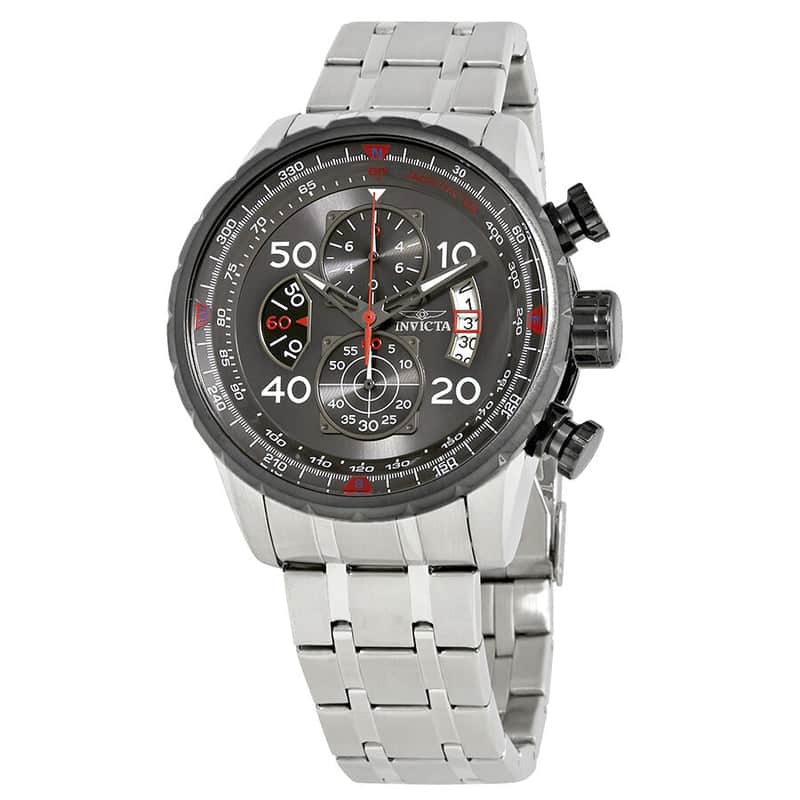 Invicta Aviator Reloj para Hombre Pulsera de Acero Inoxidable Metal Caballero 48 mm
