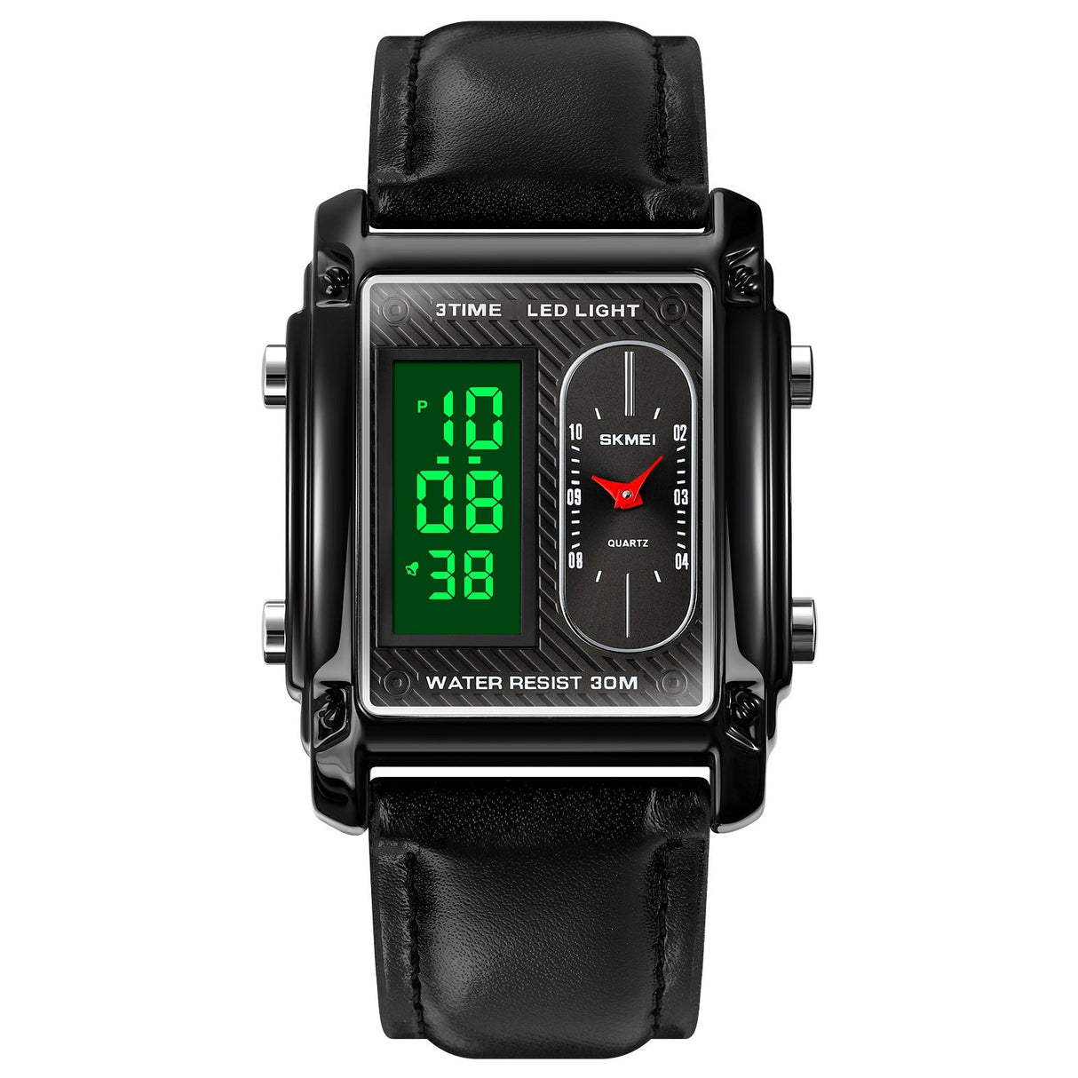 1868l Reloj Skmei para Hombre Pulsera de cuero Doble hora