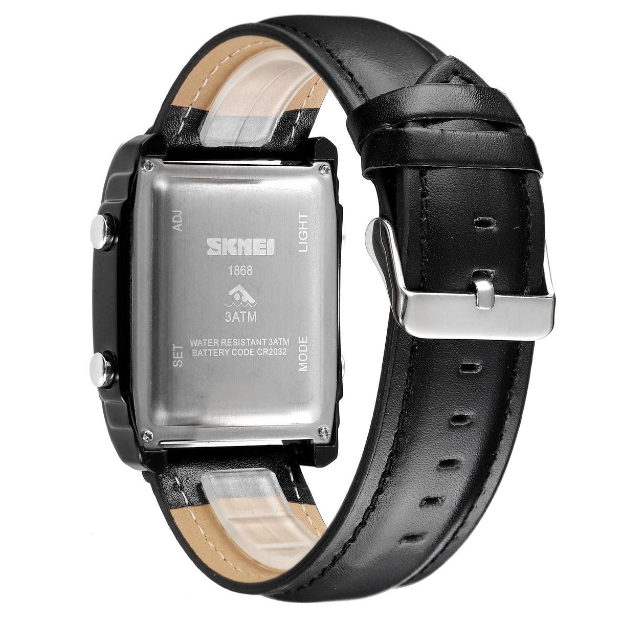 1868l Reloj Skmei para Hombre Pulsera de cuero Doble hora