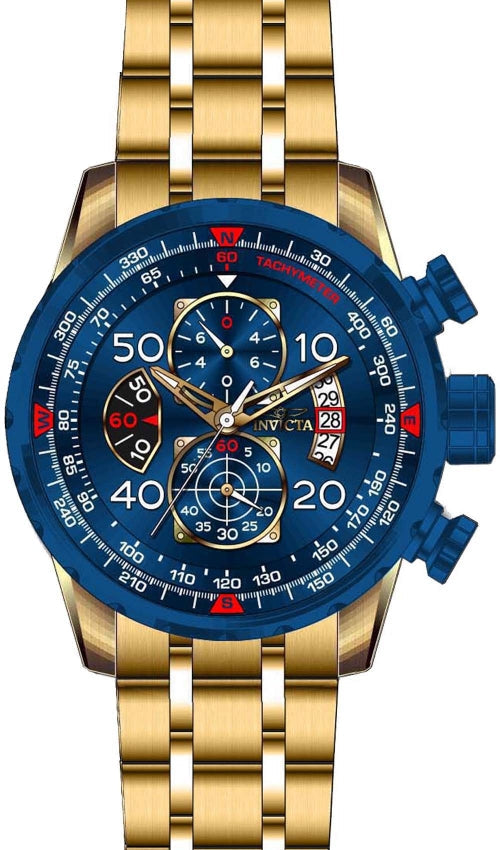 Invicta Aviator Reloj para Hombre Pulsera de Acero Inoxidable Metal Caballero 48 mm