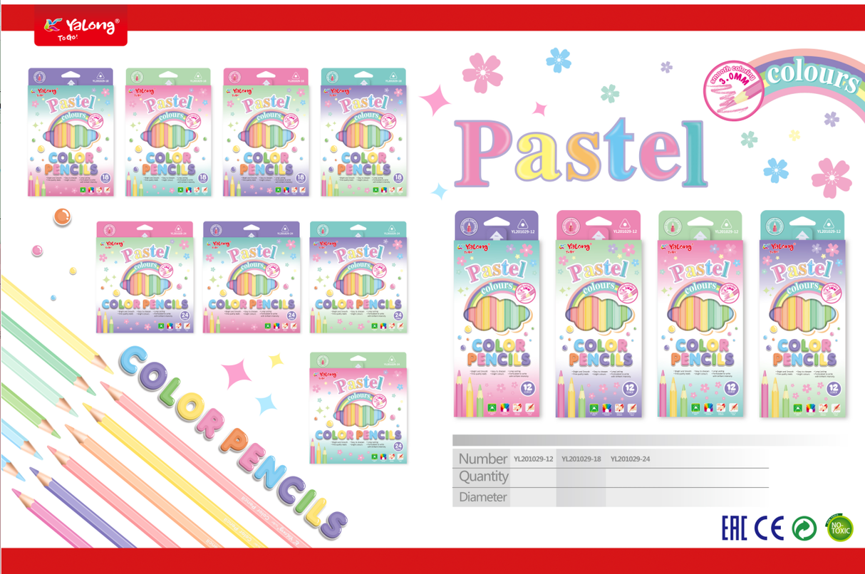 Crayones con 24 colores la caja Yalong YL201029-24