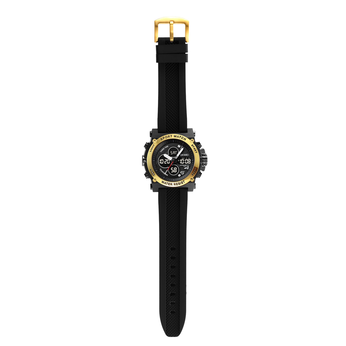 2065 Skmei Reloj para Hombre Pulsera de Caucho Doble hora