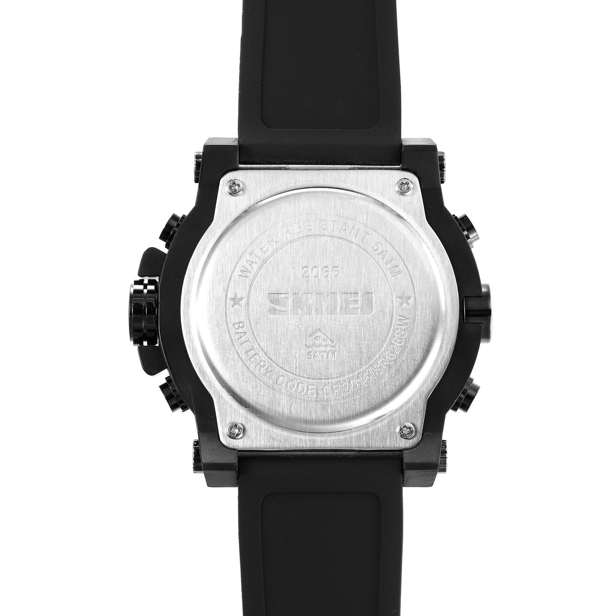 2065 Skmei Reloj para Hombre Pulsera de Caucho Doble hora