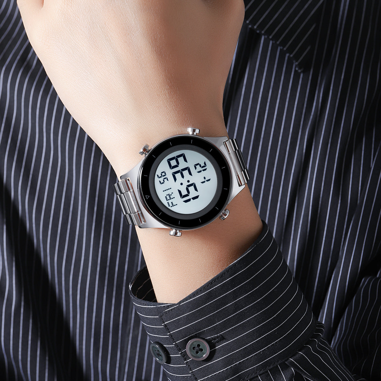 2079S Skmei Reloj para Hombre Pulsera de Metal Digital