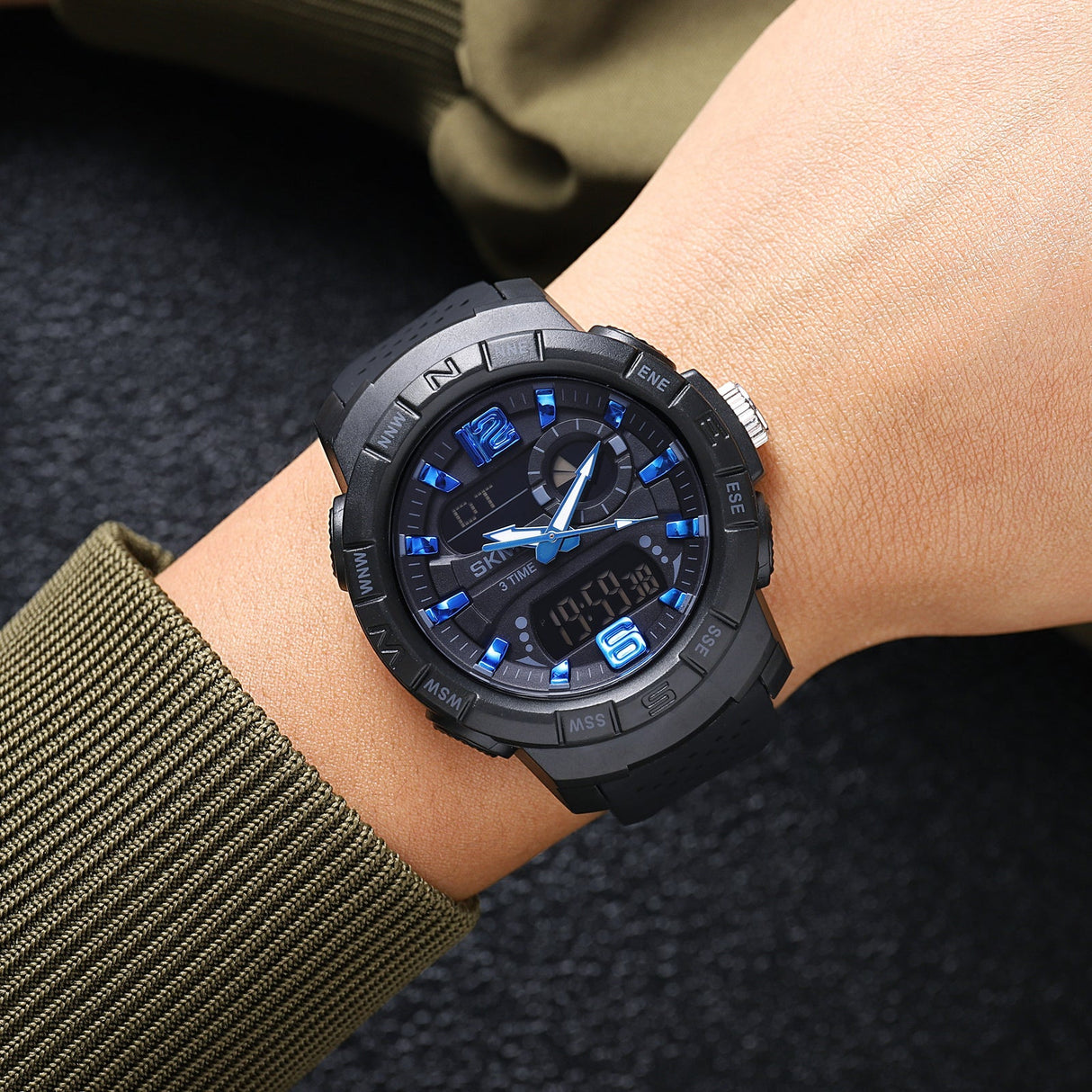 2163 Reloj Skmei pulsera de resina doble hora