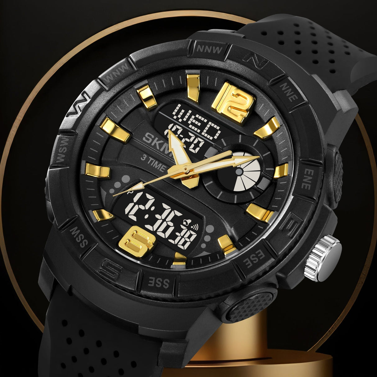 2163 Reloj Skmei pulsera de resina doble hora