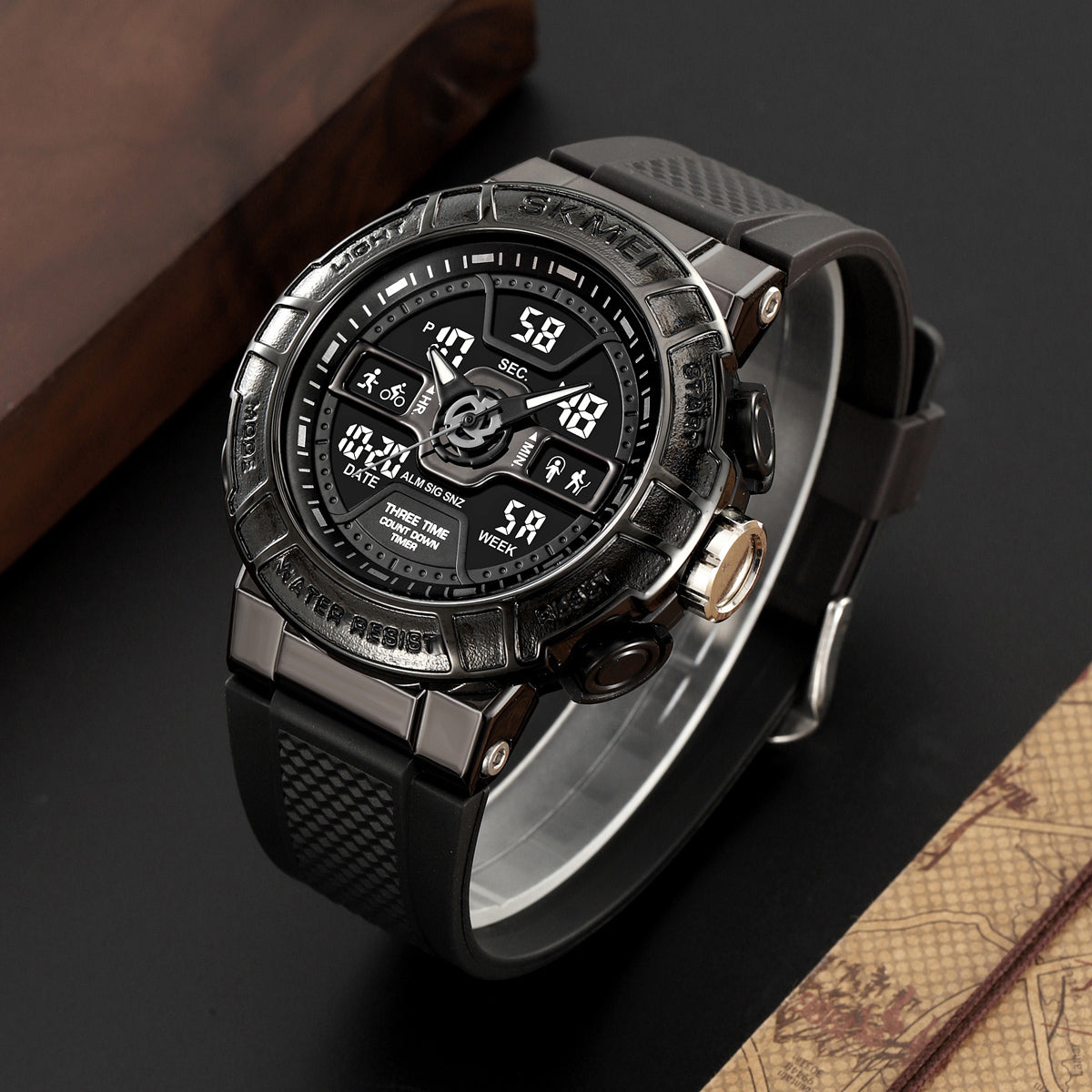 2227 Reloj Skmei deportivo para caballero pulsera de resina