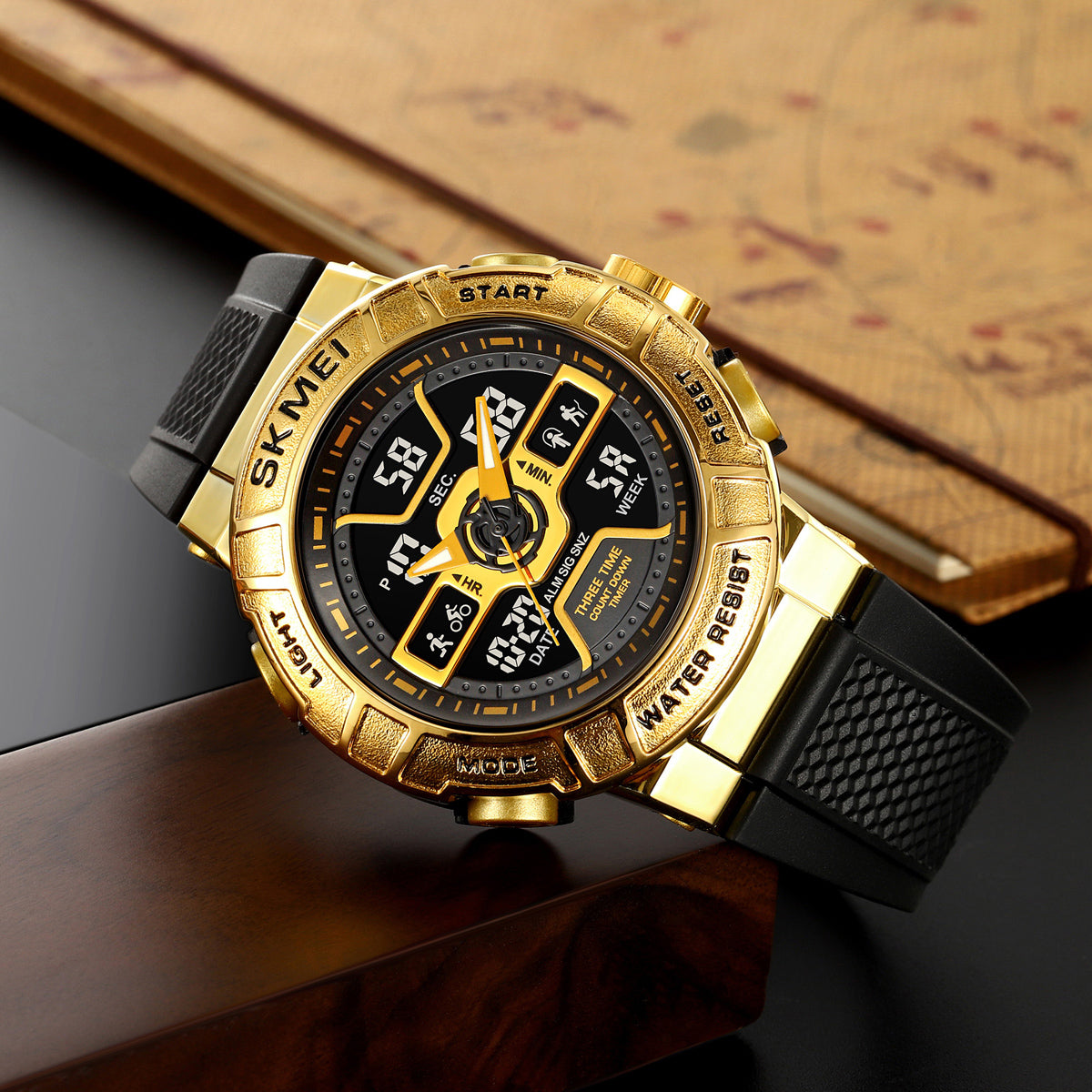 2227 Reloj Skmei deportivo para caballero pulsera de resina