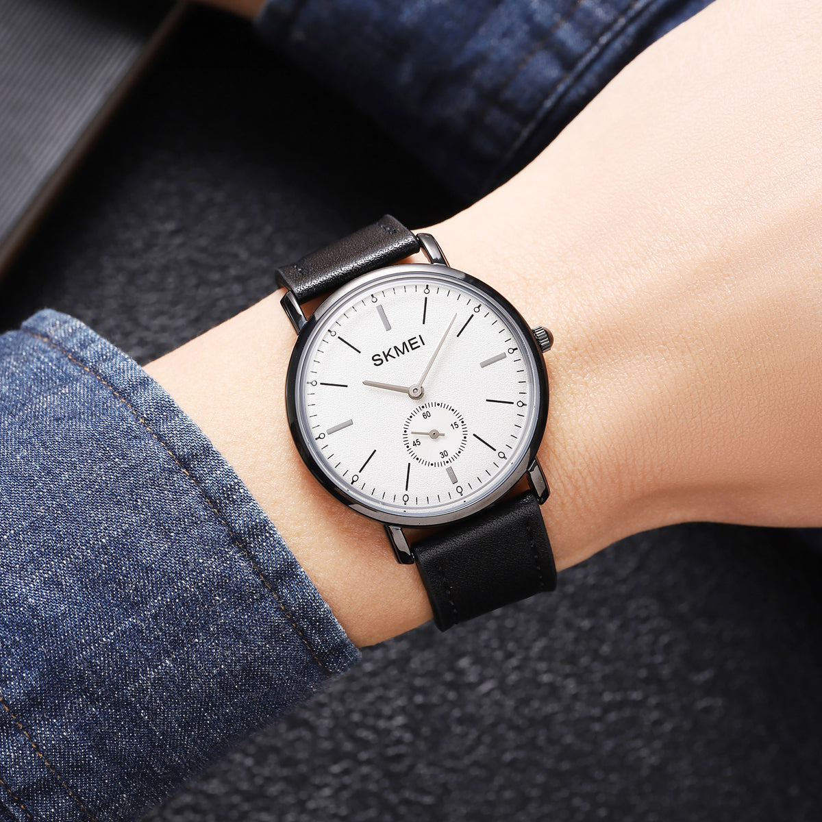 2308 Reloj Skmei para hombre pulsera de curo redondo