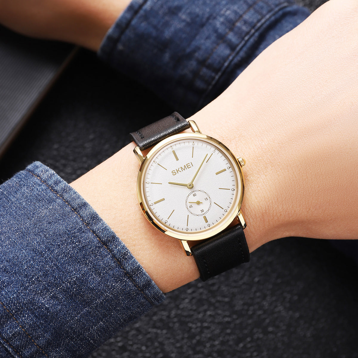 2308 Reloj Skmei para hombre pulsera de curo redondo