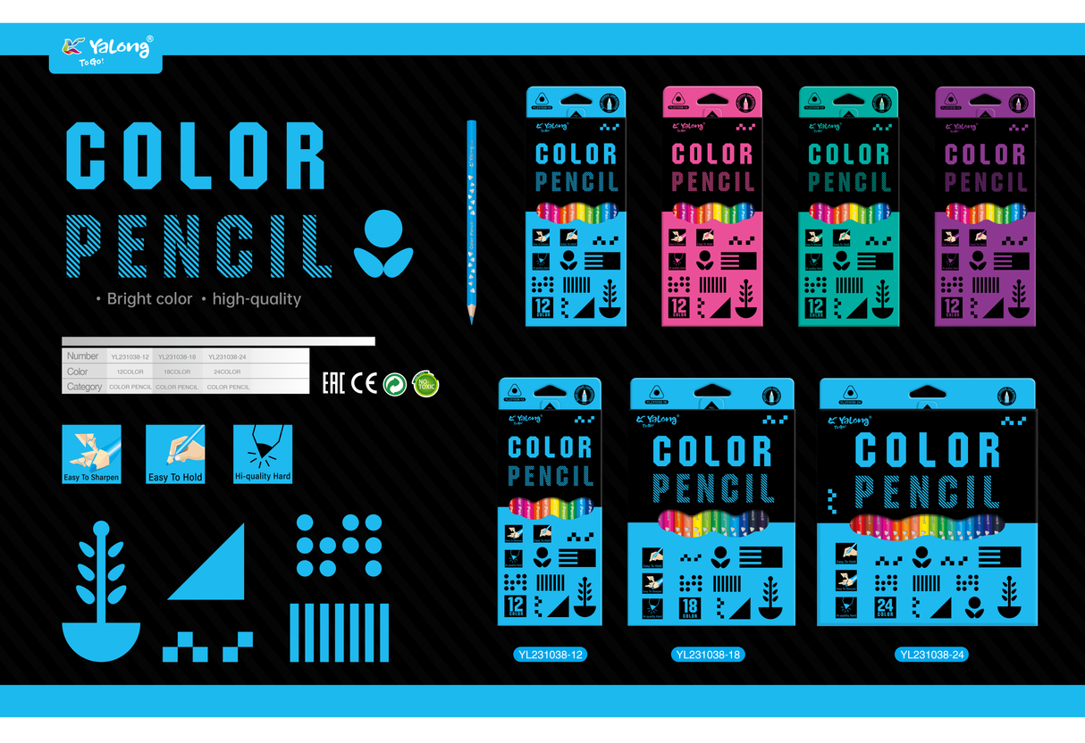 Crayones Yalong 24 colores YL231038-24