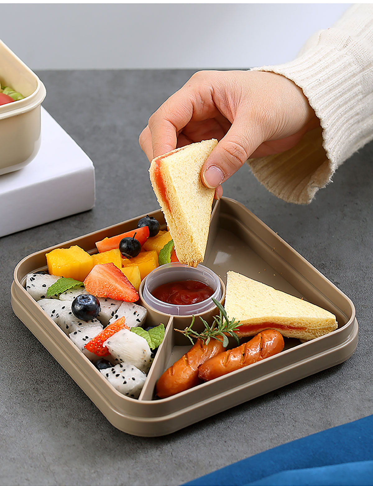 0253 Lonchera de plástico elegante dos colores