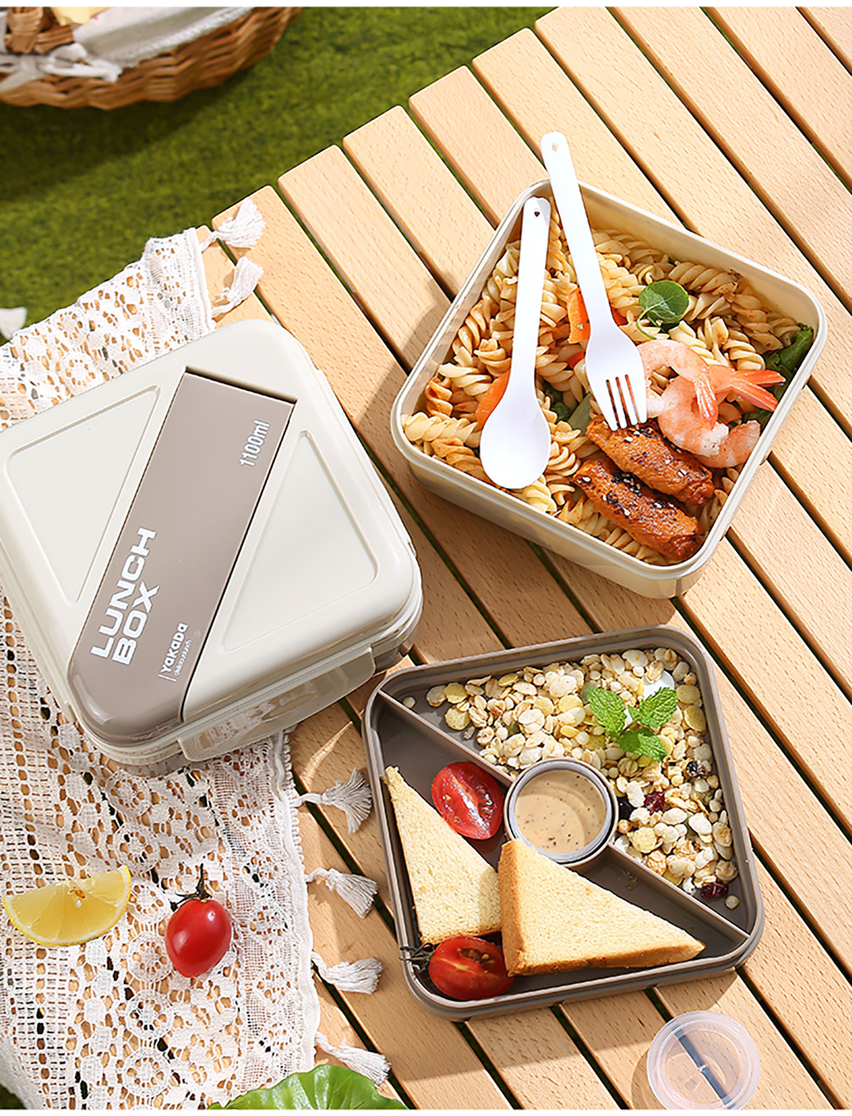 0253 Lonchera de plástico elegante dos colores