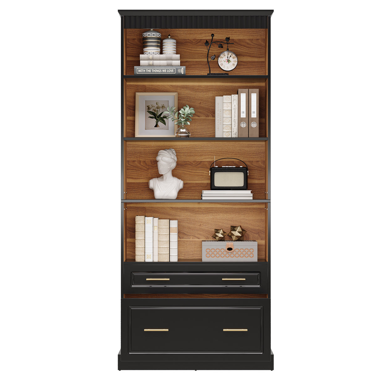 HOGA-J0466 Estantería Tribesigns con gavetas de MDF