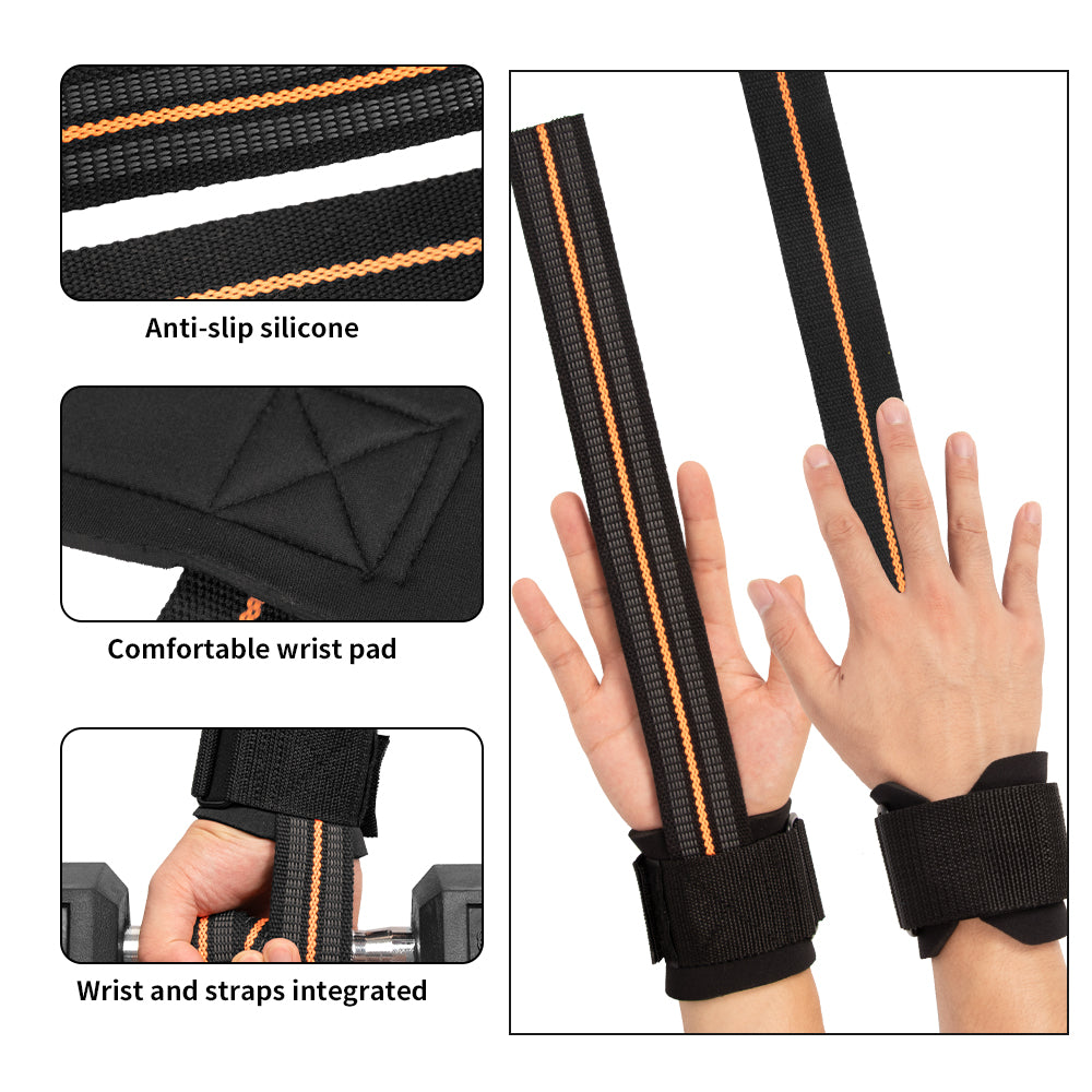 #3-0003 Correas de Levantamiento de Pesas 2 en 1 – Soporte y Potencia Integrados  Muñequera  para pesas