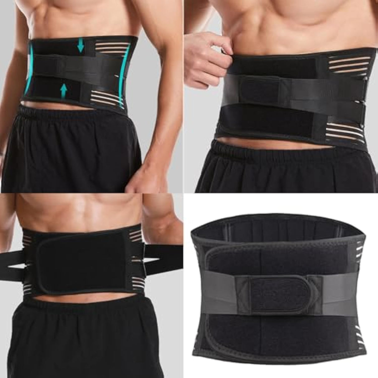 #35-00019 Cinturón térmico con transpiración ajustable color negro