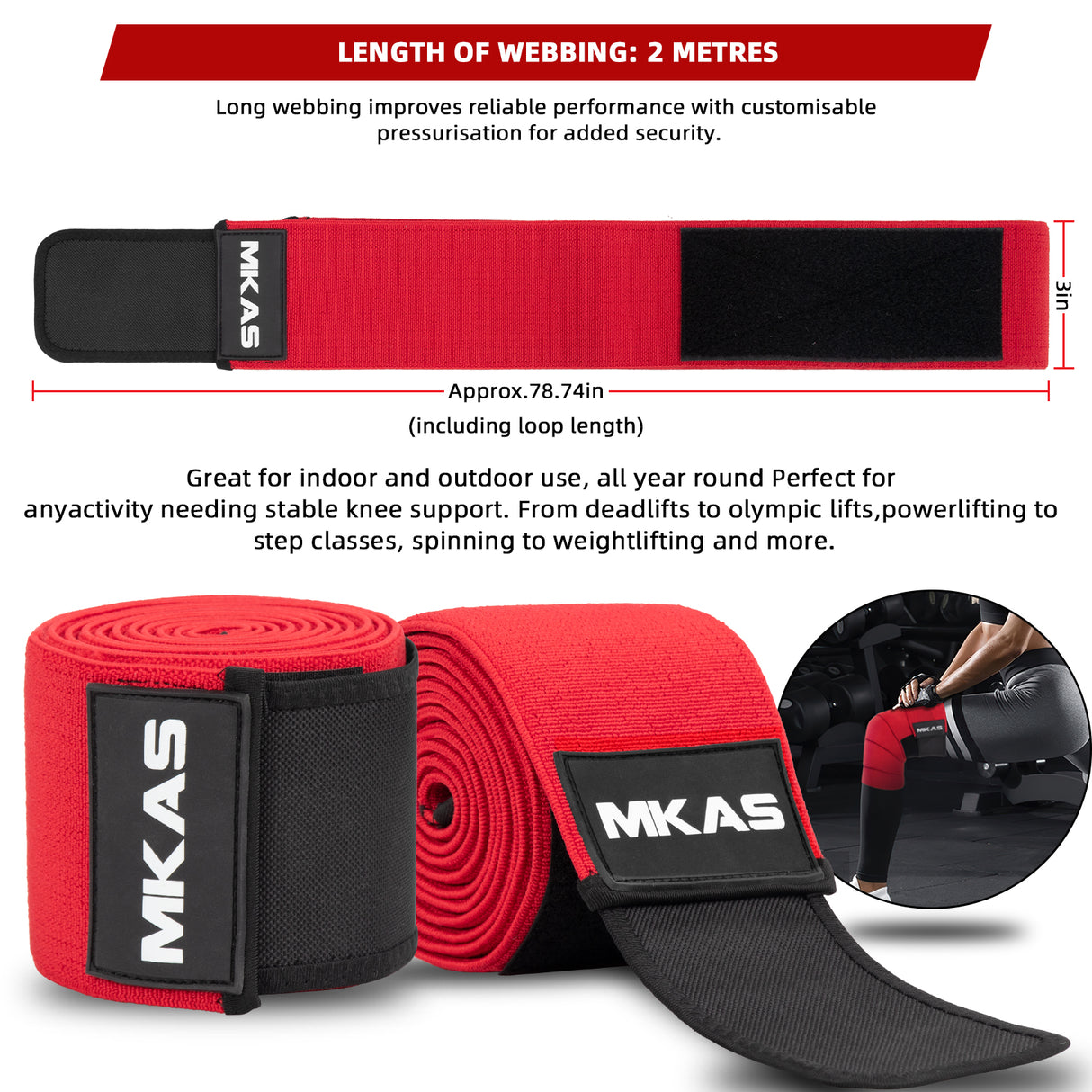 #4-0080 Soporte para rodilleras bandas para entrenamiento de Crossfit rodilleras para levantamiento de pesas