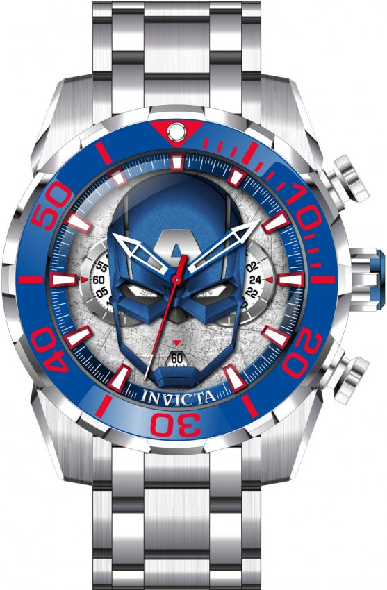 Reloj Invicta Marvel Captain America de hombre pulsera de metal 50 mm