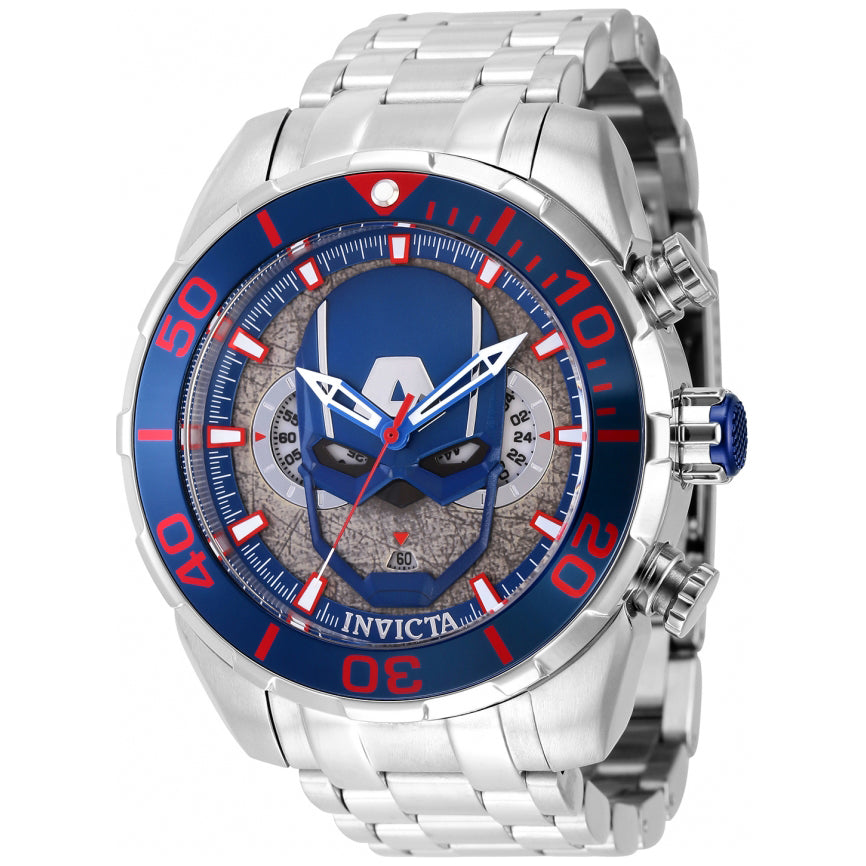 Reloj Invicta Marvel Captain America de hombre pulsera de metal 50 mm