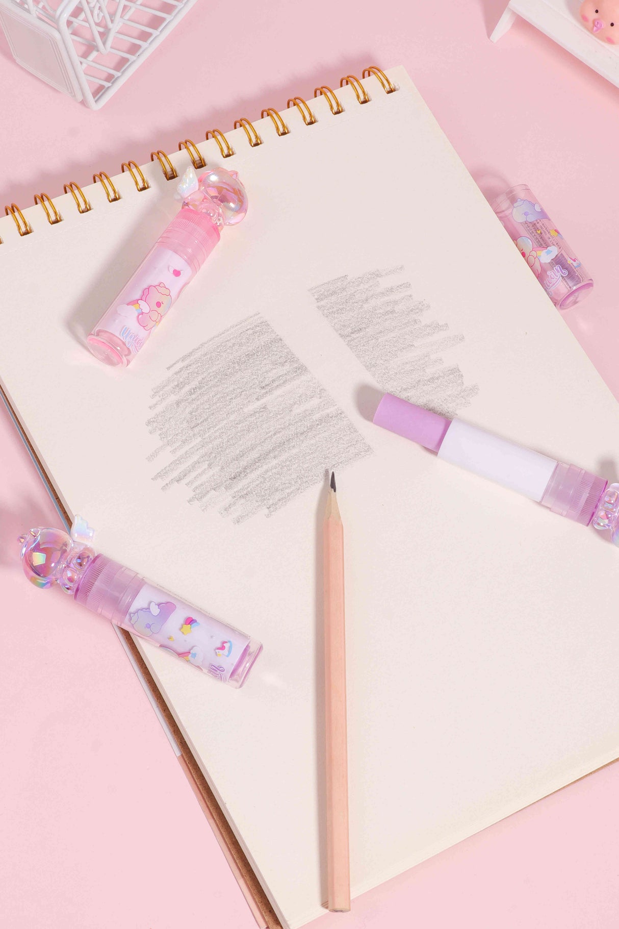 8046 Borrador Kuki con unicornios rosado