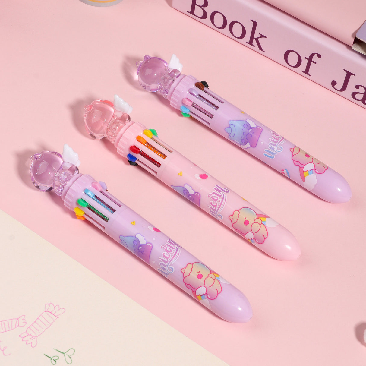 Bolígrafo de 10 Colores con Temática de Unicornio kk-8031