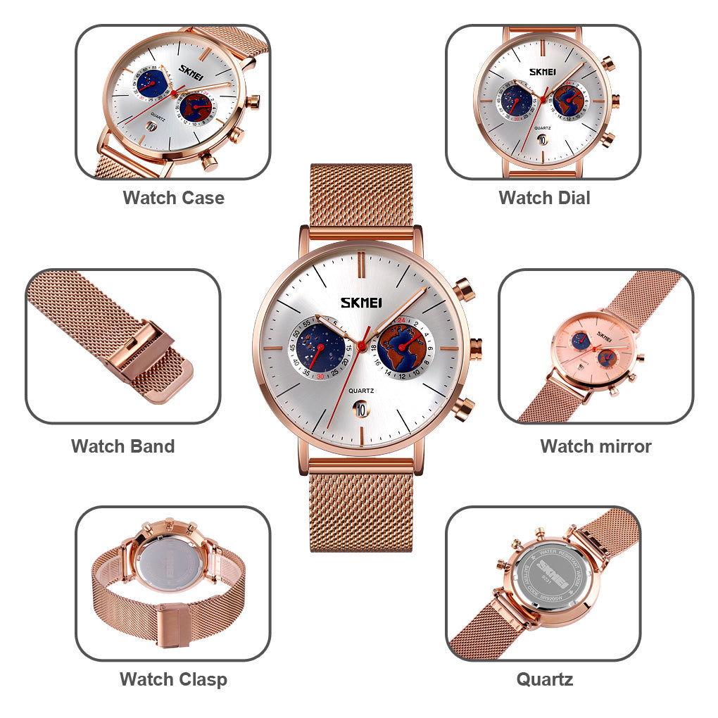 9231 Reloj Skmei para Hombre Pulsera Mesh Análogo