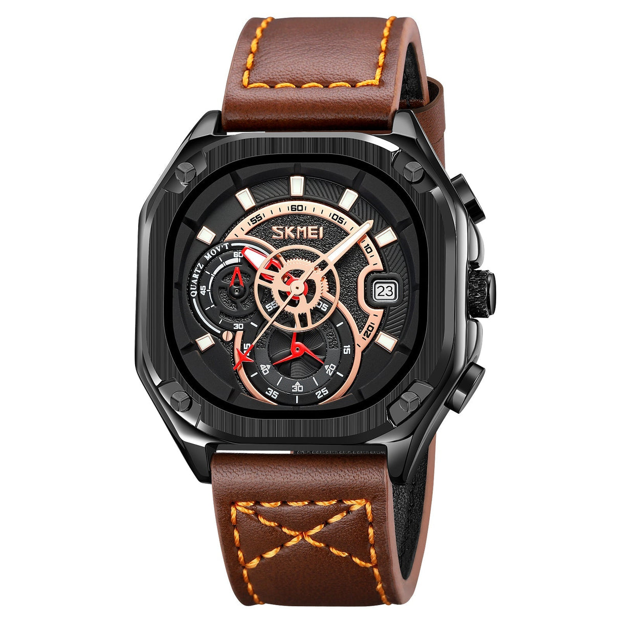 9313 Skmei Reloj Análogo Pulsera de Cuero para Hombre