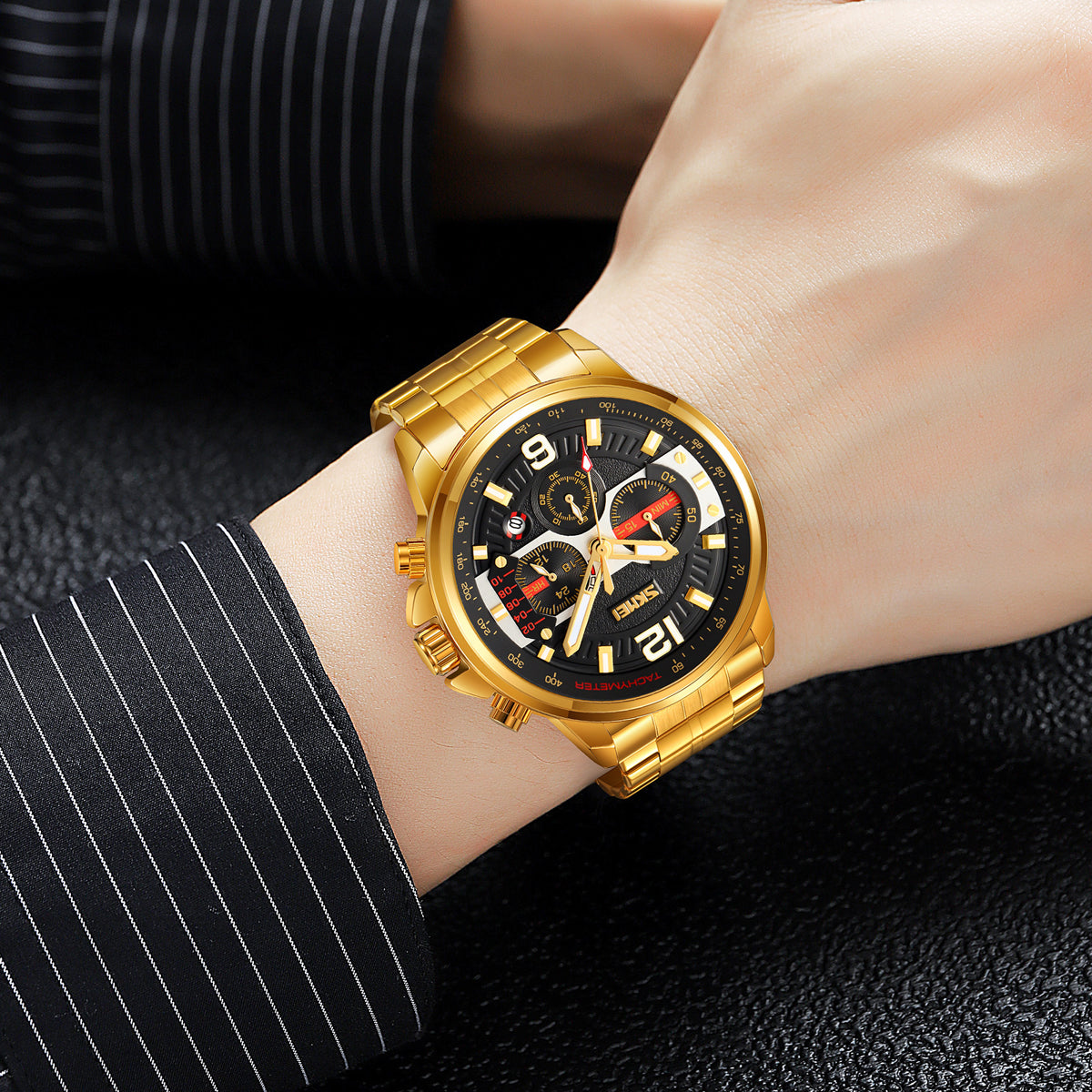 9332 Reloj Skmei para caballero pulsera de metal