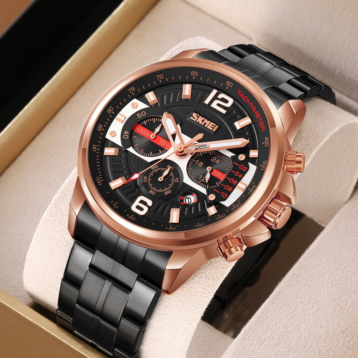 9332 Reloj Skmei para caballero pulsera de metal