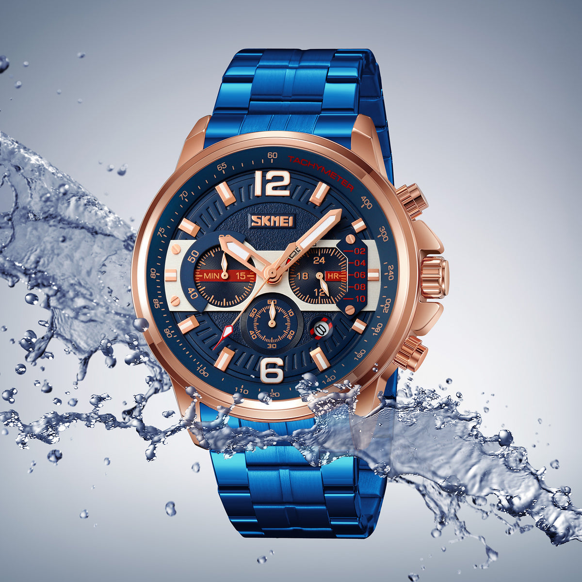 9332 Reloj Skmei para caballero pulsera de metal