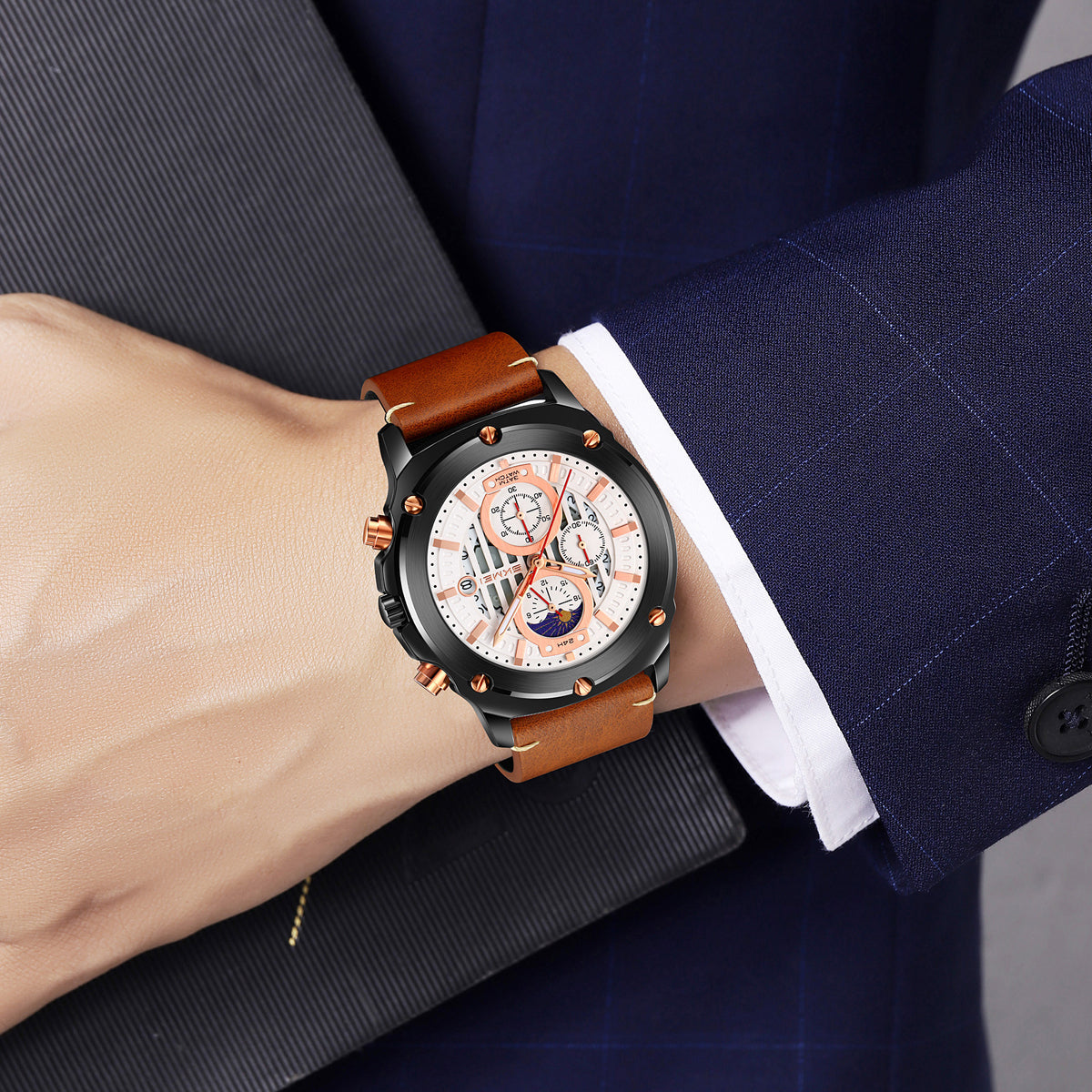 9351 Reloj Skmei para caballero pulsera de piel