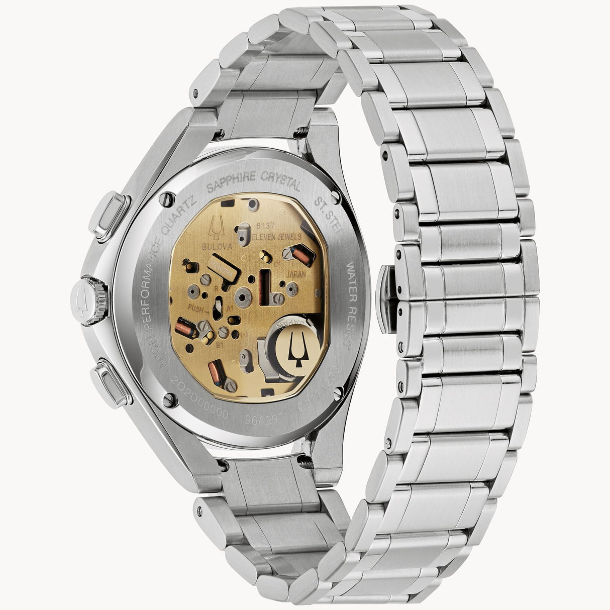 96A297 Reloj Bulova Curv de hombre pulsera de metal 44mm