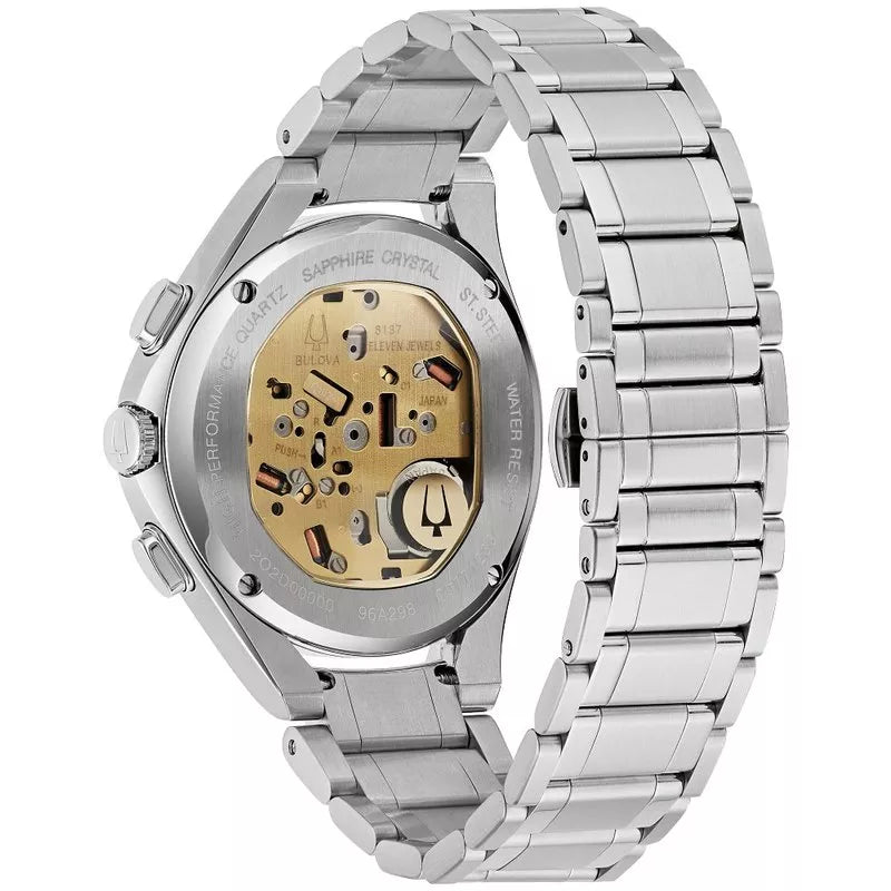 96A298 Reloj Bulova Curv de hombre banda de acero inoxidable 44mm