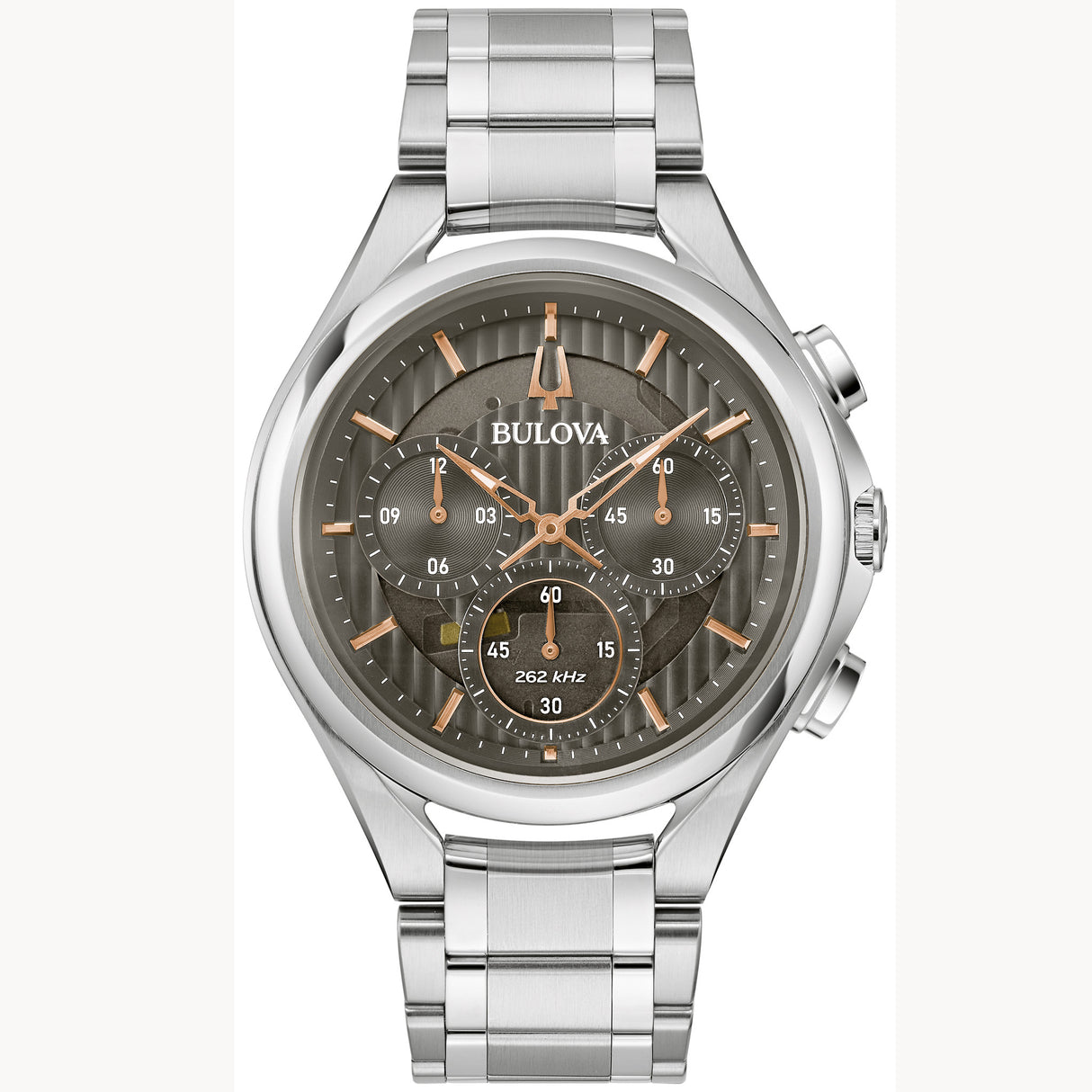 96A298 Reloj Bulova Curv de hombre banda de acero inoxidable 44mm