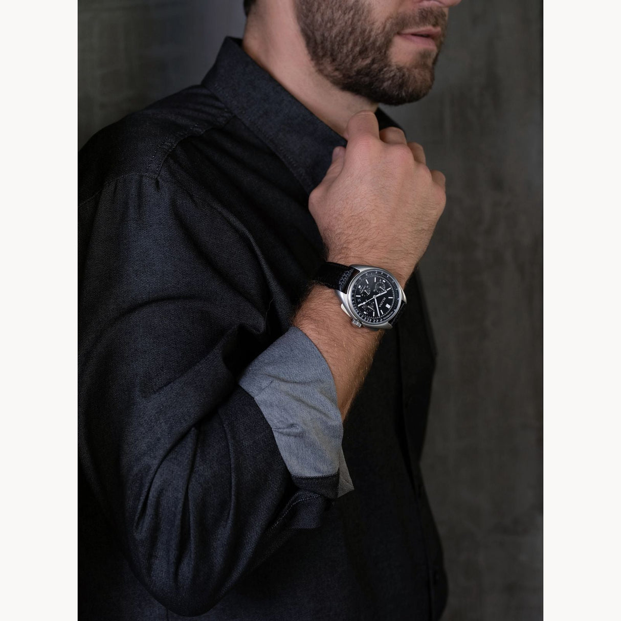 96B251 Reloj Bulova Lunar Pilot de caballero pulsera de cuero