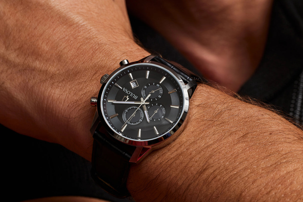 96B403 Reloj Bulova Sutton de hombre pulsera de cuero 41 mm