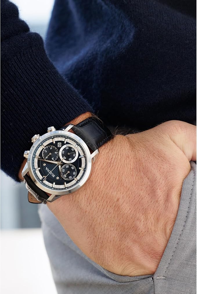 96B420 Bulova Sutton Reloj de hombre pulsera de piel 44 mm