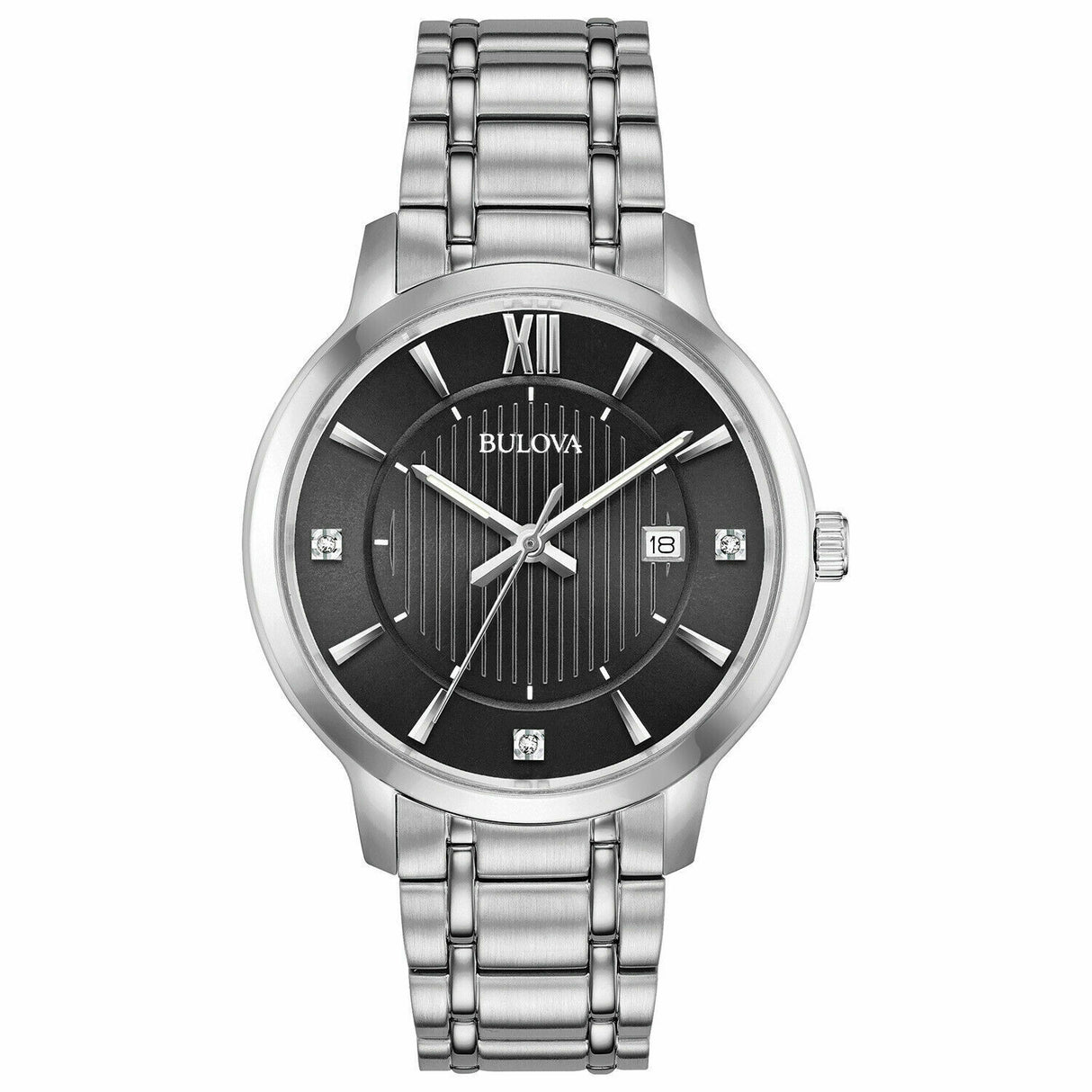 96D141 Reloj Bulova Diamond de caballero pulsera de metal