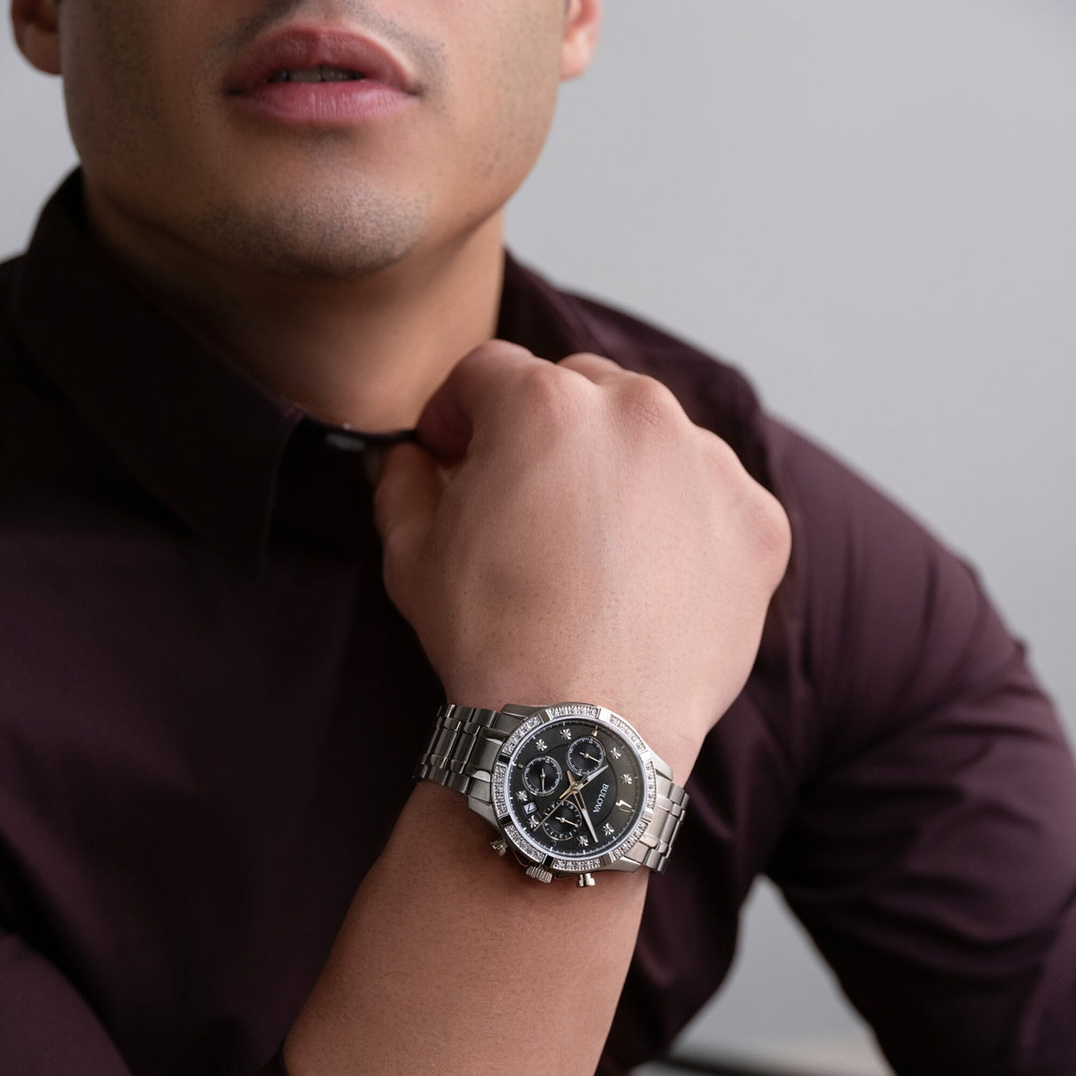 96J119 Reloj Bulova Classic Diamond de hombre correa de metal