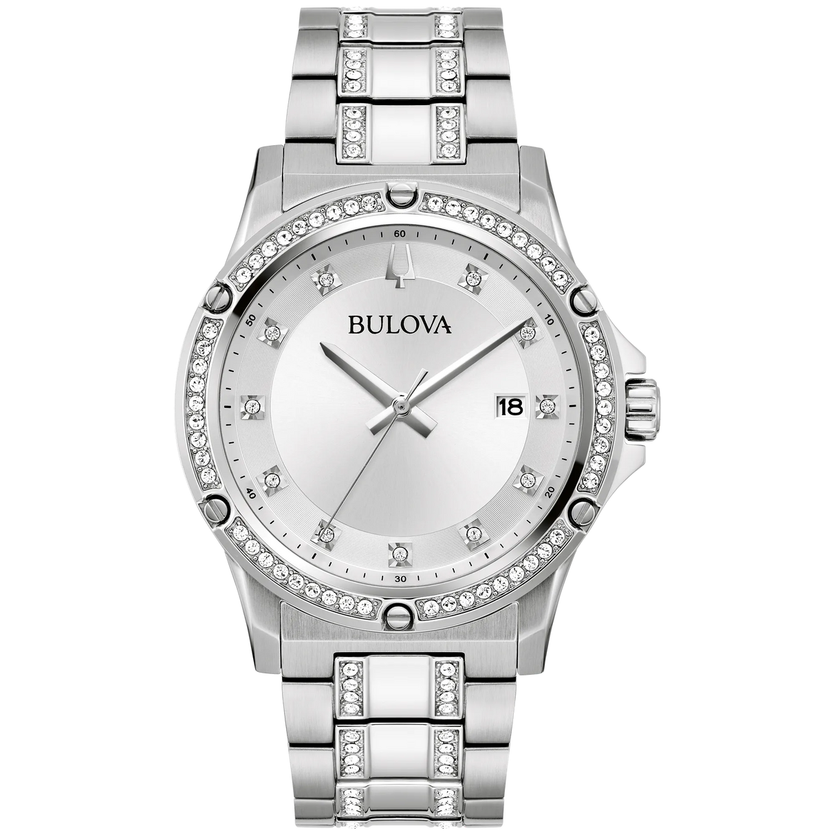 96K114 Reloj Bulova Crystal de hombre correa de metal